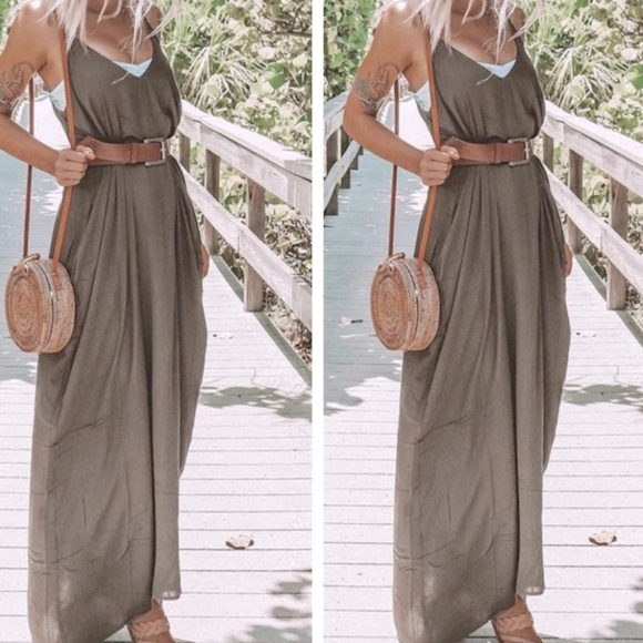 008 -NEW! Most Fabulous Boho V-Neck Cami Summer Maxi Dress w/adjustable straps - Picture 16 of 16